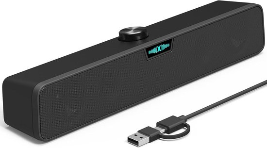 Computer Soundbar - Externe luidsprekers - Gaming en Media - Dynamisch RGB-licht - 5 Voet bereik - Zwart