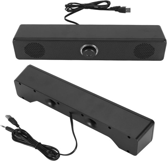 Computer Soundbar - Hifi Luidspreker - Films Muziek Games - Bluetooth 5.0 AUX - 33 x 8 x 7 cm