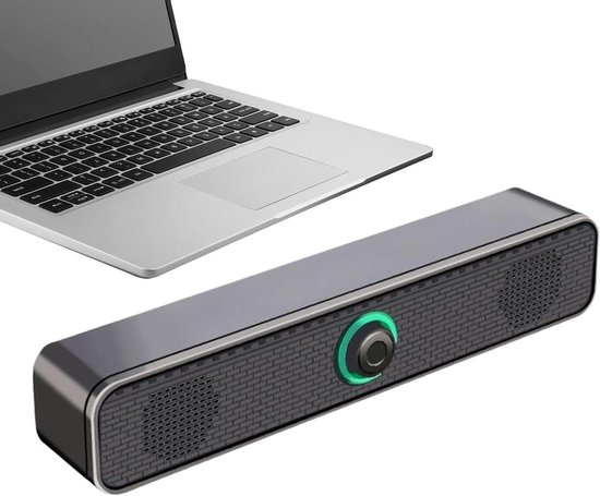 Computer Speaker - Soundbar Speaker - Desktop Audio - USB Powered - 32x6x6.5cm - Zwart