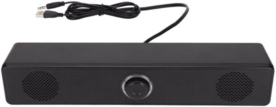 Computerluidspreker, Computer-soundbar-luidspreker 3,5 Mm-ingang USB-aangedreven Bedrade Computer-soundbar met Volumeregeling voor Desktop-pc Laptop-tablet