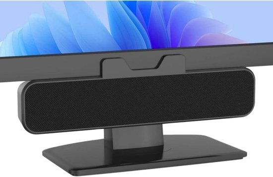 Computerluidspreker - Mini soundbar - Desktop geluid - Ruimtebesparend clipontwerp - 10W vermogen - Zwart