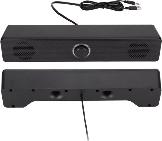 Computerluidspreker - Soundbar - Films en Games - Dubbele Hoorns - 33 x 8 x 7 cm - Zwart