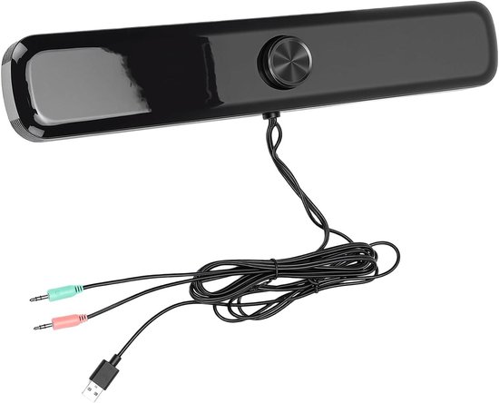 Computerluidspreker Soundbar - Laptop speaker - Entertainment en werk - Meeslepend 3D-geluid - 46 x 11 x 8 cm - Zwart