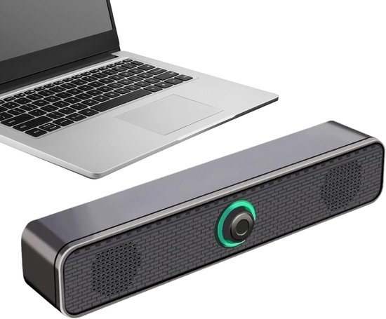 Computerluidspreker - Stereo soundbar - Muziek luisteren - USB aangedreven - 32 cm lang - Zwart van Merkloos
