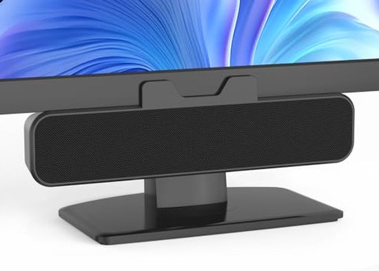 Computerluidsprekers - Desktop Geluid - Films en Muziek - Verbeterde Monitorclip - 20 cm Breed - Zwart