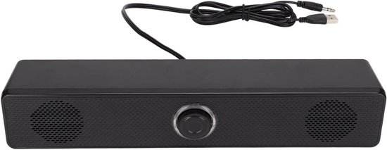 Computerluidsprekers - PC Soundbar - Muziek en Films - Stereo met Diepe Bas - USB Aangedreven - Zwart