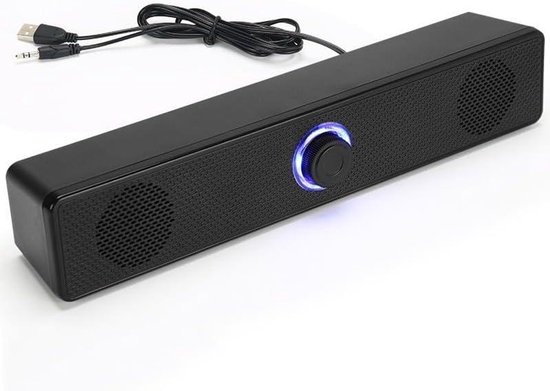 Computerluidsprekers - Soundbar Box - Muziek Luisteren - 3D Stereo Diepe Bas - 6 x 315 x 55 cm - Zwart