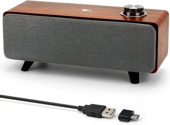Computerluidsprekers - Soundbar met subwoofer - Audio-ervaring verbeteren - Draadloze Bluetooth verbinding - 26 x 10 x 10 cm - Zwart
