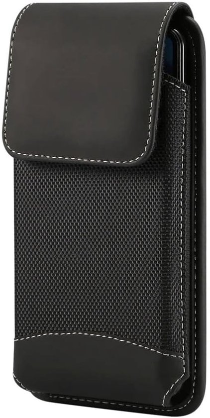 Cover Verticaal Leer en Nylon voor Meizu Mblu 10 (2021) - Zwart