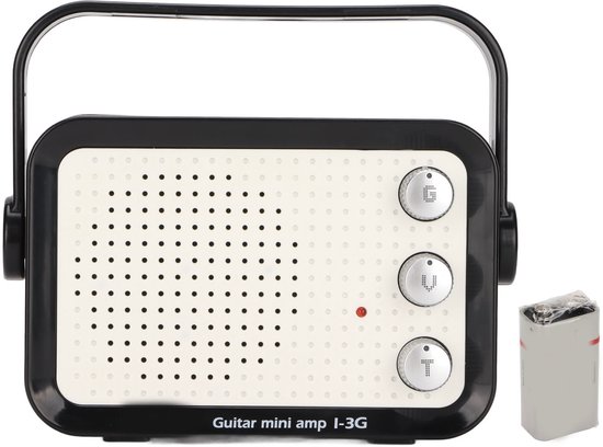 Crrynuo - Elektrische Gitaarversterker - Mini Gitaarversterker - Bluetooth Speaker - 1 Stuk - 2 Toonkanalen - 9V Batterij - Wit van Merkloos