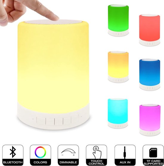 Crrynuo Luidsprekers - Bluetooth speaker - Patje Licht- draadloze - Aanraken - Kleurrijk - Wit van Merkloos