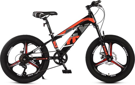 Cyclux New Fashion Bike Jongensfiets Mtb 22 Inch 7 Speed Shimano Rood van Cyclux