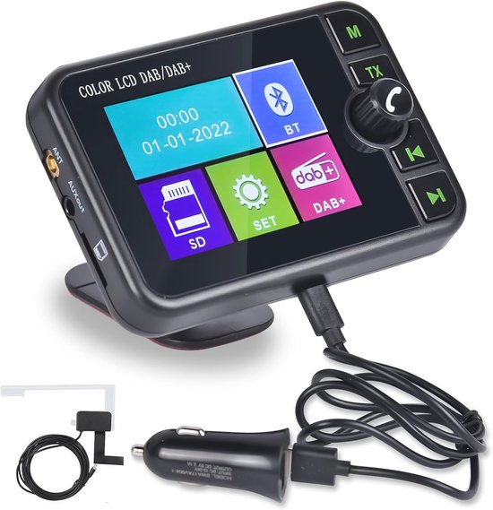 DAB+ Digitale Radio Adapter met Bluetooth en LCD Display - Auto Accessoires van Merkloos