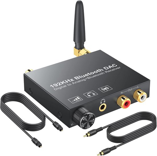 DAC Converter met Bluetooth en Volumeregeling - Optisch naar Analoog Audio Adapter van Merkloos