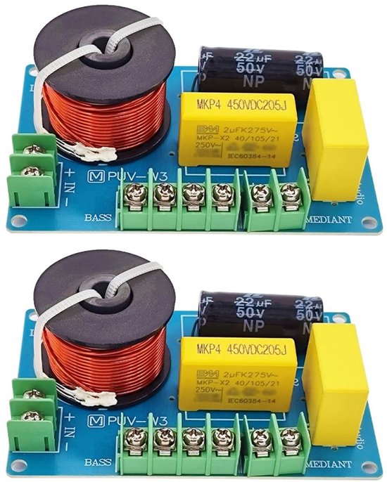 Dailygoods - 3-Weg Audio Crossover voor HiFi Luidsprekers (2 Stuks)