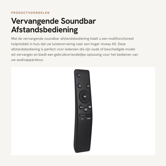 Dailygoods- Afstandsbediening Vervangend - Compatibel met HW-M360/HW-R450 - Multifunctioneel - Laag stroomverbruik - Lange transmissieafstand - Gebruiksvriendelijk - Soundbar Afstandsbediening