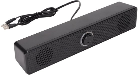 Dailygoods - Dailygoody - Computerluidsprekers - USB-desktopluidspreker - Volumeregeling - Zwart - Stereo mini-soundbar - Geschikt voor PC en laptop - 3,5 mm aansl