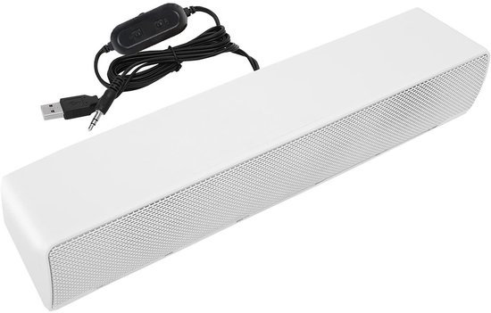 Dailygoods - Dailygoody - Portable Soundbar - Stereo Geluid - Draadloze Bass Surround - Wit - USB Geluidssysteem - Geschikt voor PC, TV, Mobiele Telefoons, Laptop