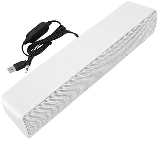 Dailygoods - Dailygoody - USB PC Soundbar - Draagbare Luidspreker - Slank Design - Witte Kleur - Stereo Subwoofer - Geschikt voor Laptop en Desktop - TV en Tablet