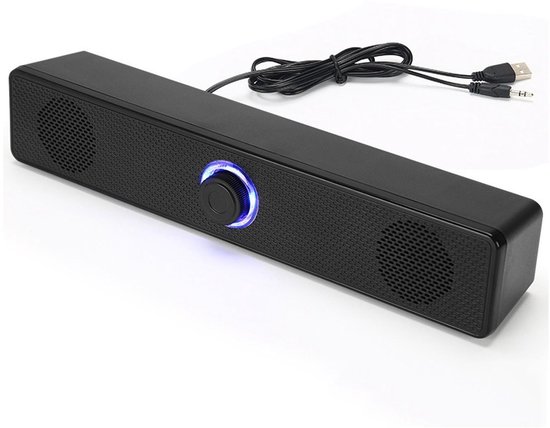 Dailygoods - Innovra - Dailygoods - Dailygoody - Computerluidspreker - Draagbare HiFi Stereo Luidspreker - Volumeknopbediening - Geluid voor Pc - USB Desktop-soundbar - Geschikt voor...