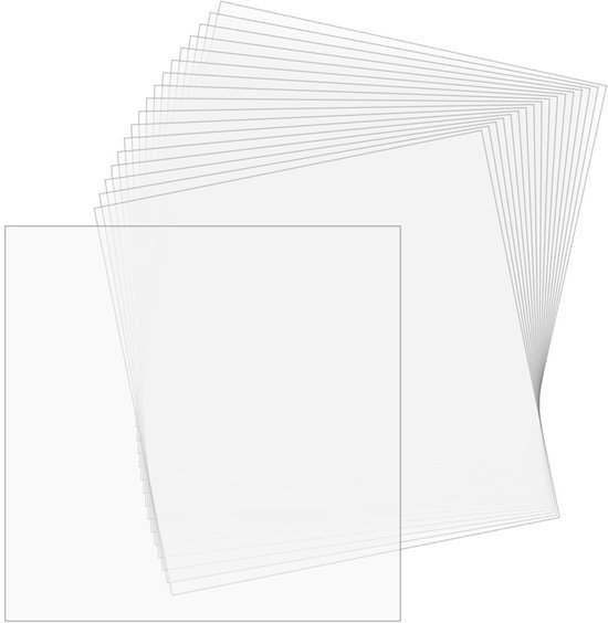 Dailygoods- Kunststof Platen 20 Stuks - Transparante PVC Platen - Flexibele Platen - Knutselwerk - Doe-Het-Zelfprojecten - 30 x 30 cm