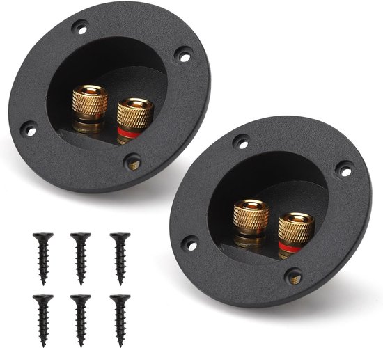 Dailygoody - 2-Way Speaker Box Terminal - 2pcs - Ideaal voor Subwoofer - Zwart - Geluidsinstallatie - Hoge kwaliteit audio - Geschikt voor luidspreker