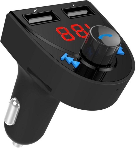 Dailygoody - FM-zender - Bluetooth 4.2 - Draadloze autoradio MP3-speler - Zwart - USB-poorten - Geschikt voor auto - 2 USB-poorten