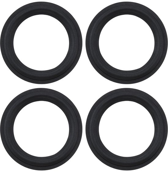 Dailygoody - Speaker Foam Edge Surround Vervanging - Reparatie Kit - Zwart - 6.5 Inch - Geschikt voor DIY Luidsprekers - 4 Stuks