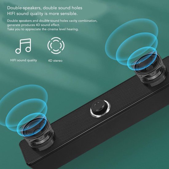 Dailygoody - Stereo-geluid - USB-computerluidsprekers - Draagbare