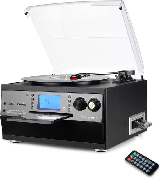 DailySupplies® Platenspeler Bluetooth met Speakers - CD Speler - LPS Vinyl - Retro - Zwart