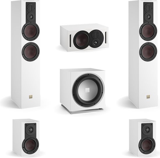 DALI Opticon 6 MK2 - Opticon 1 MK2 - Opticon Vokal MK2 - Dali Sub E12-F - 5.1 Surround bundel - Wit van Merkloos