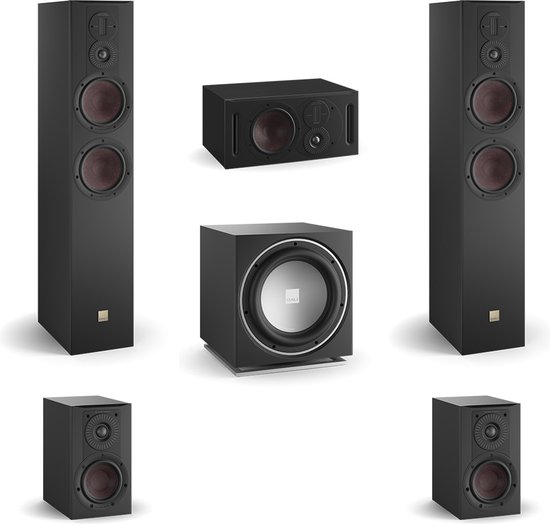 DALI Opticon 6 MK2 - Opticon 1 MK2 - Opticon Vokal MK2 - Dali Sub E12-F - 5.1 Surround bundel - Zwart van Dali
