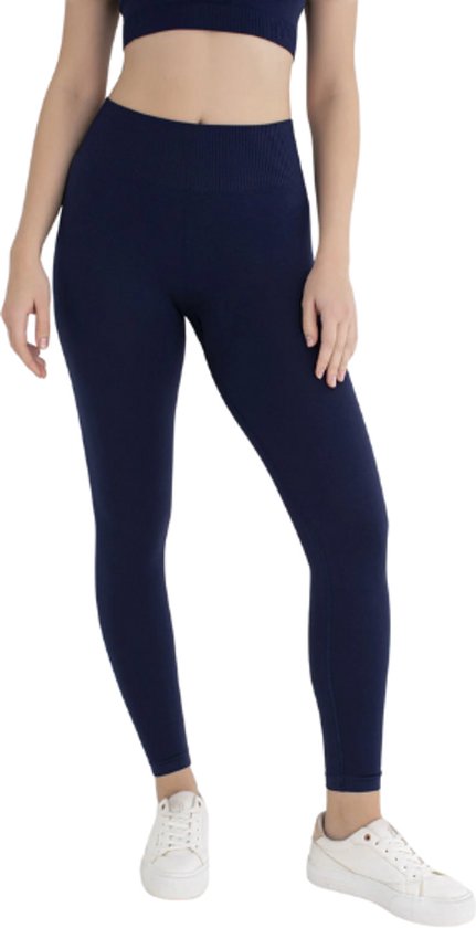 Dames Sportlegging - Sportbroek - Squat proof - High Waist - Shaping - Marineblauw - Maat M/L van DAM