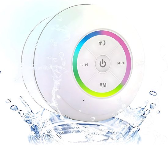 DD Douchespeaker - Douche Radio met Bluetooth - Waterdichte Speaker - Ingebouwde Microfoon - Met Zuignap - Wit - Oplaadbaar van Merkloos