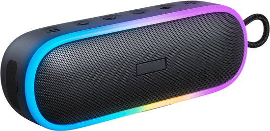 Delmark Draadloze Bluetooth Speaker - 20W Stereo - RGB Verlichting - IPX7 Waterdicht - Tot 20 uur Speeltijd