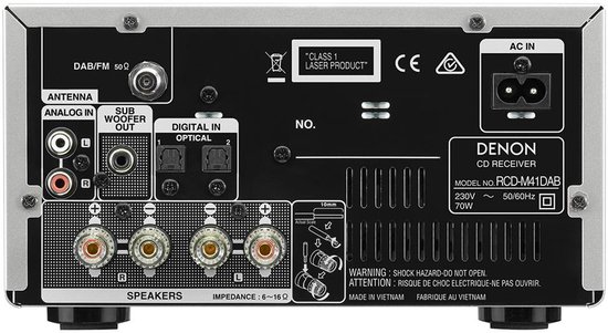 Denon CD speler met ingebouwde versterker met Bluetooth, FM-radio - Compact en gebruiksvriendelijk - Hifi kwaliteit audio - RCD-M41 Black