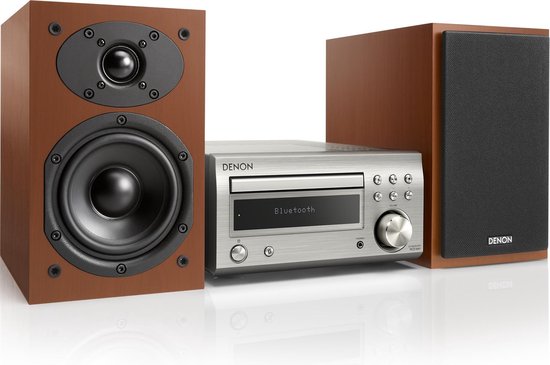 Denon Set RCD-M41DAB Silver/Cherry Wood van Denon