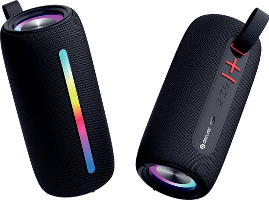 Denver Bluetooth Speaker Draadloos - Lichteffecten - Muziek Box - AUX - TWS Pairing - BTL360 - Zwart van Denver