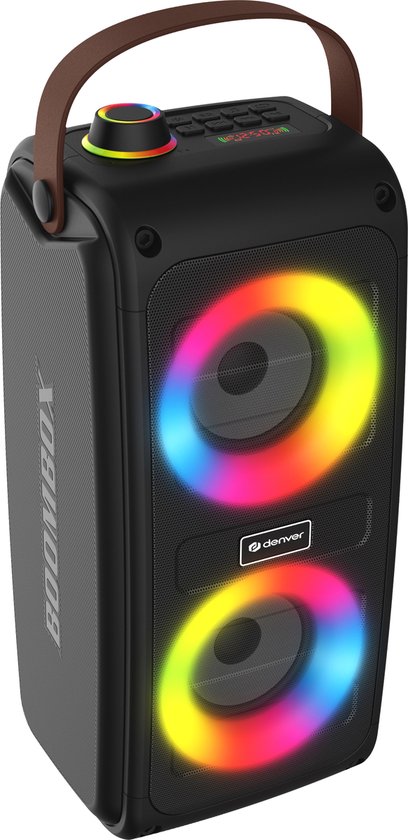 Denver Bluetooth Speaker Draadloos - Lichteffecten - Muziek Box - AUX - TWS Pairing - BTV230 - Zwart van Denver