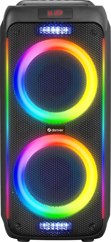 Denver Bluetooth Speaker Party box - Discolichten - Partybox - Incl. Draadloze Microfoon & Afstandsbediening - BPS458 van Denver