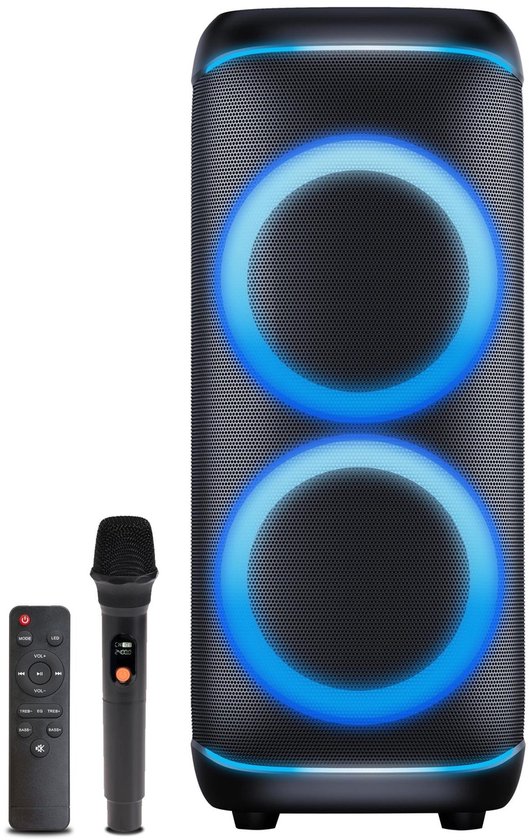 Denver Bluetooth Speaker Party Box - Discolichten - Partyspeaker incl. draadloze microfoon & Afstandsbediening - BPS470 van Merkloos