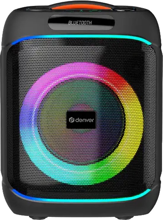 Denver Bluetooth Speaker Party box - Discolichten - Partyspeaker incl. draadloze microfoon & afstandsbediening - Luidspreker - 8" woofer - BPS270