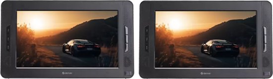 Denver Draagbare DVD Speler Auto - 10 inch - 2 schermen - Incl. Bevestigingsriemen - USB - MTW1098