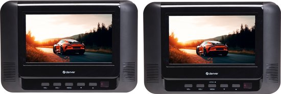Denver Draagbare DVD Speler Auto - 7 inch - 2 schermen - Incl. Bevestigingsriemen - USB - MTW793