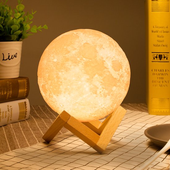 Denver Maanlamp 3D - Bluetooth Speaker Draadloos - Tafellamp Slaapkamer - Muzieksyncronisatie - Incl. Afstandsbediening - Maan lamp - LBS150 van Denver
