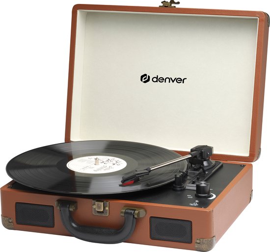 Denver Platenspeler - Ingebouwde Speakers - Incl. PC Software - Auto-stop - Retro - VPL120 - Bruin