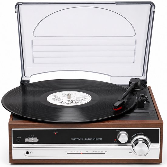 Denver Retro platenspeler - Ingebouwde Speakers - FM Radio - Auto-stop Functie - AUX - Phono - VPR190