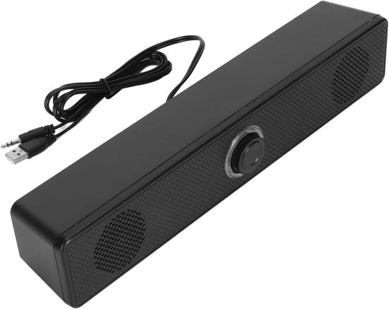 Desktop Luidspreker - Soundbar PC - Helder Geluid - Antimagnetische Technologie - 33 x 8 x 7 cm - Zwart van Merkloos