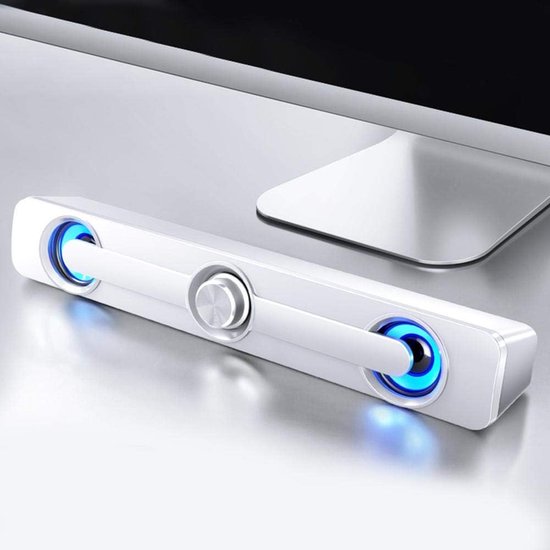 Desktop Luidspreker - Soundbar PC - Muziek Luisteren - Dubbele Bas Trillingen - Niet gespecificeerd - Wit