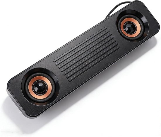 Desktop Luidspreker - Soundbar PC - Werk en Ontspanning - Ruimtebesparend Ontwerp - Ultraslank Profiel - Goud